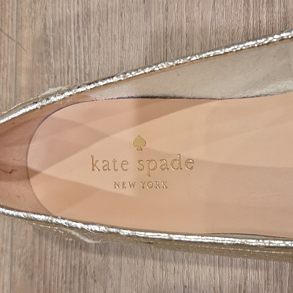 Kate Spade Metallic Gold Loafers - Picture 3 of 4
